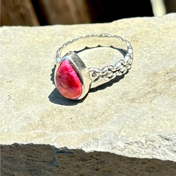 Kingsman Turquoise Pink & Orange Dahlia Ring - Picture 3 of 14